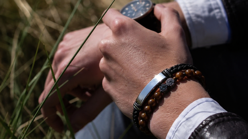 The Shadow Cuff — Men's Stainless Steel & Silicone Bracelet