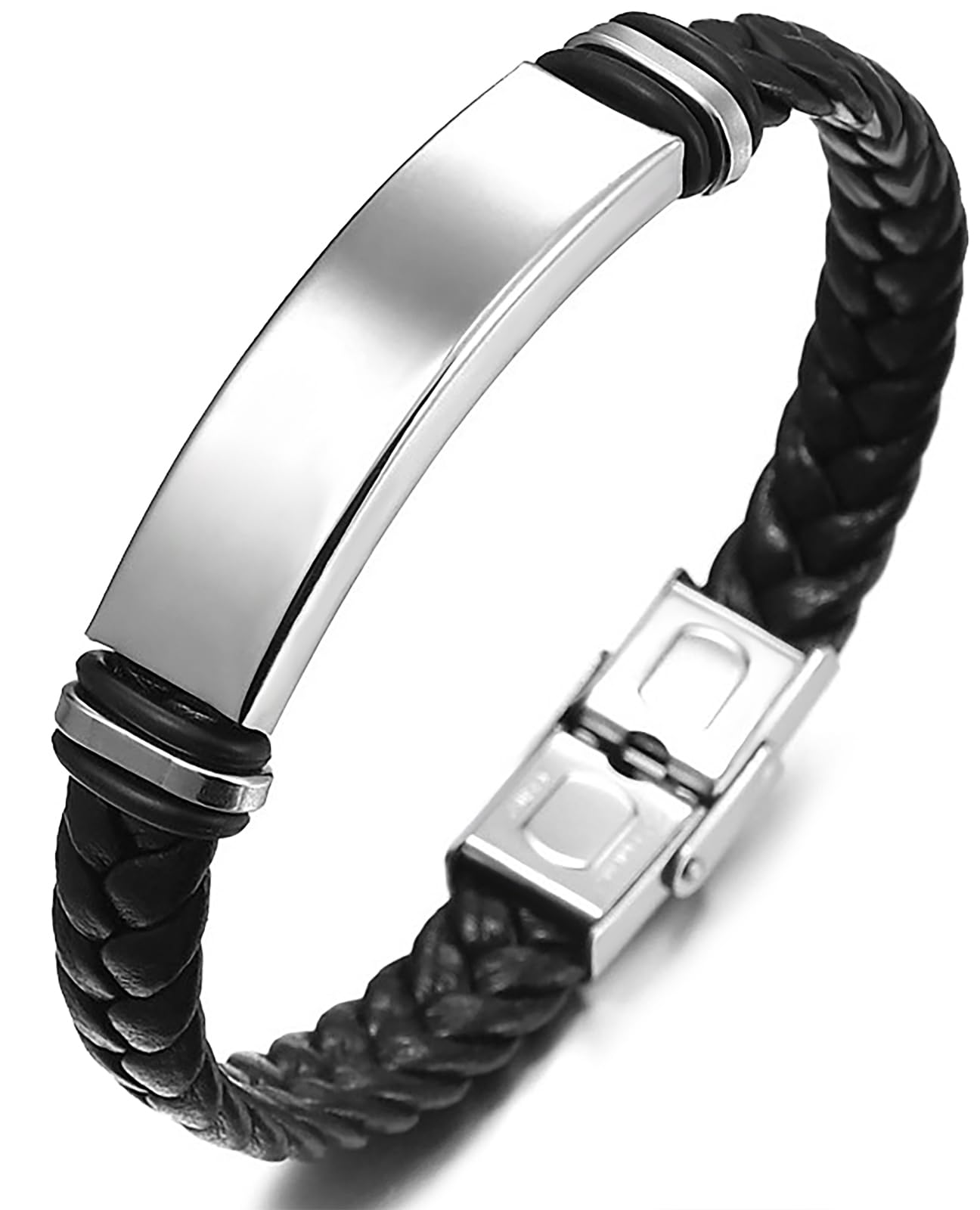 The Shadow Cuff — Men's Stainless Steel & Silicone Bracelet