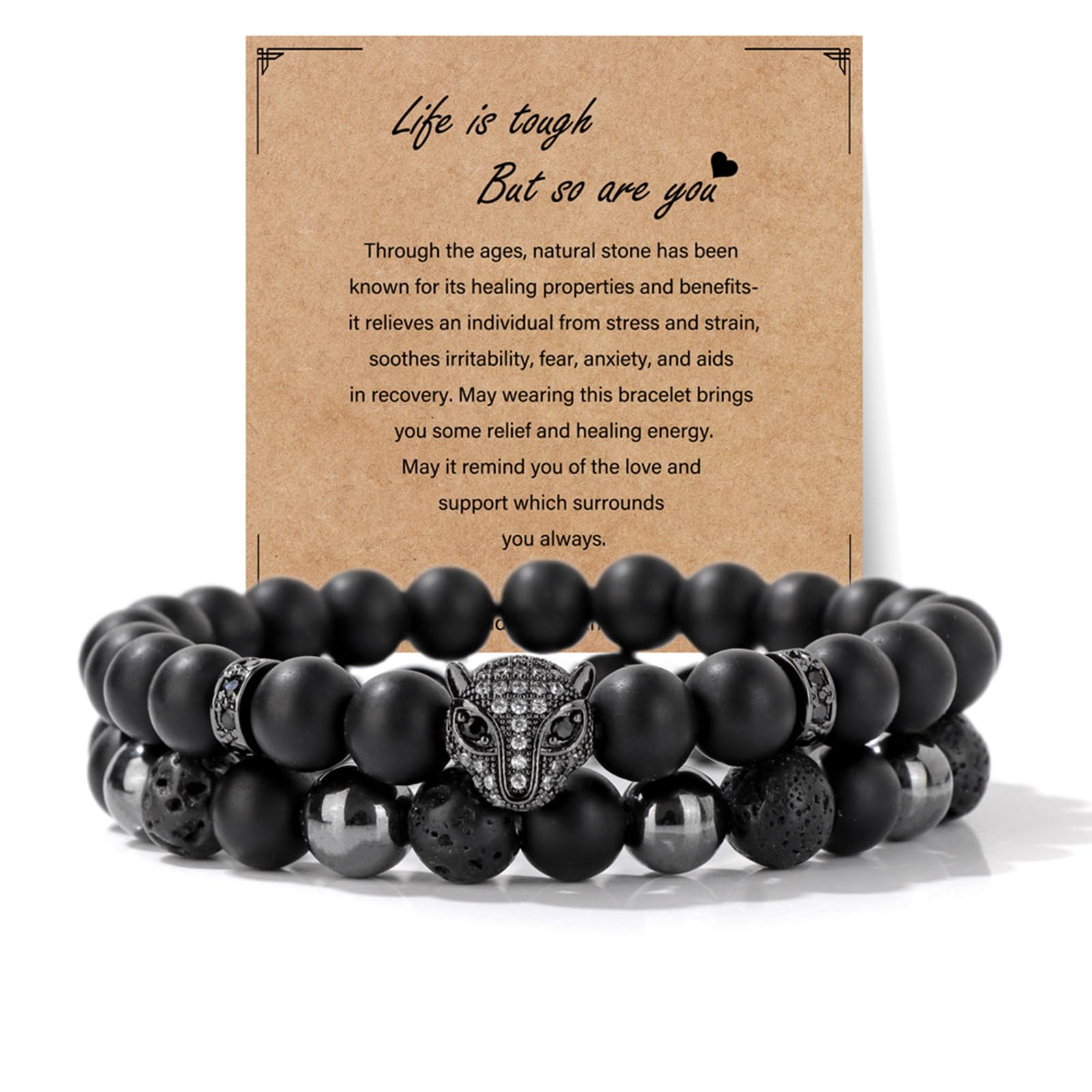 The Guardian Stack — Black Obsidian Protection Bracelet Set
